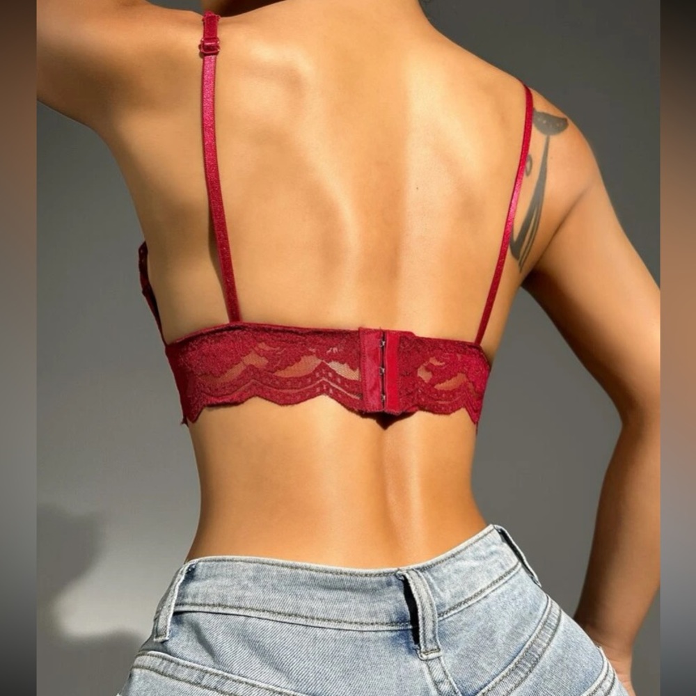 Boho floral lace scallop hem bralette - Picture 11 of 16